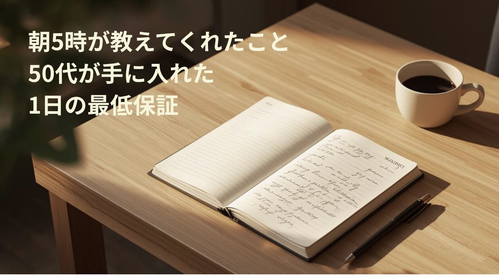 朝5時が教えてくれたこと｜50代が手に入れた、1日の最低保証