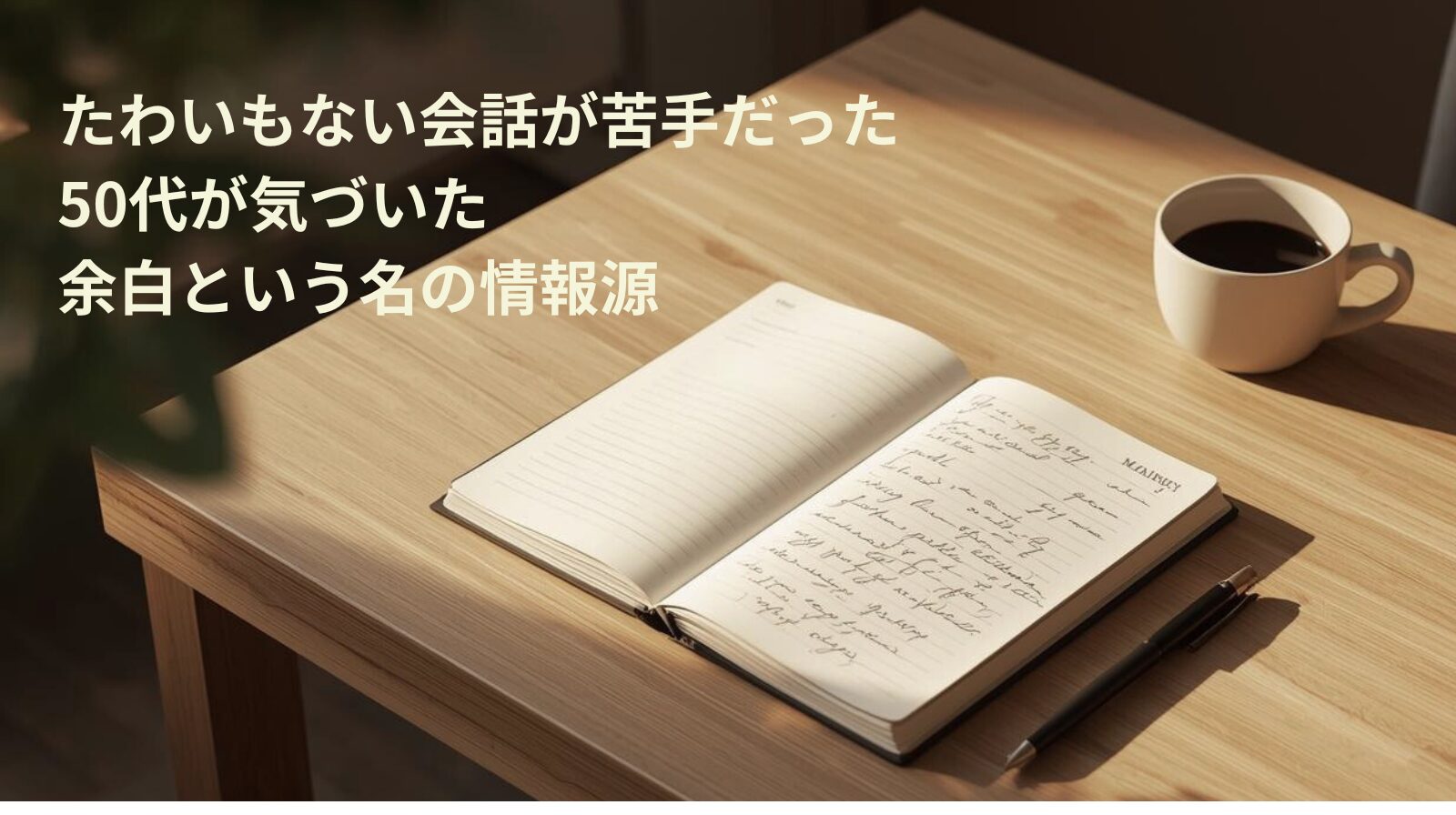たわいもない会話が苦手だった｜50代が気づいた、余白という名の情報源